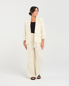 BLACKSTONE Roxanne Pinstripe Blazer Ivory