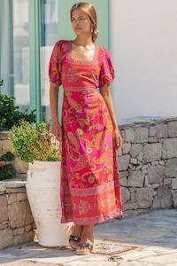 Nine Lives Bazaar: NLB Nicola Midi Dress Rouge