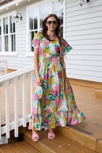 CHARLO Josie Maxi Dress GreenFl