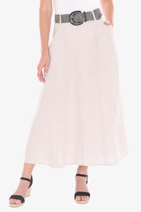 Skirts: JUMP Belted Panel Skirt NatFl