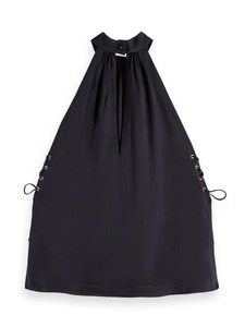 Tops: S&SODA Halter Criss Cross Top Black