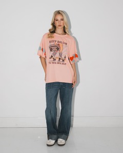 Paper Heart: PAPER HEART Keep Rollin Tee Pink
