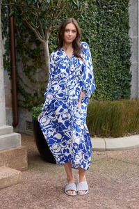 Amaya: AMAYA Harrie Kaftan Blue OSFA