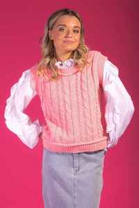 Charlo: CHARLO Kyla Knit Vest Coral