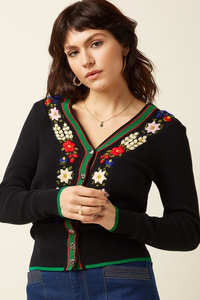 KING LOUIE Perry VEmbr Cardy Black