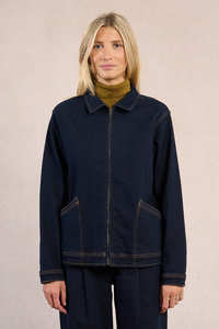 Jackets: MOLLY BRACKEN Raw Denim Jacket Blue