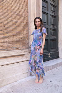 Dresses: KACHEL Ashley Maxi Dress SkyTh