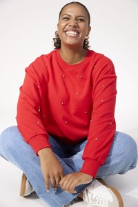 Tops: HAVEN Boston Studded Sweatshirt Red