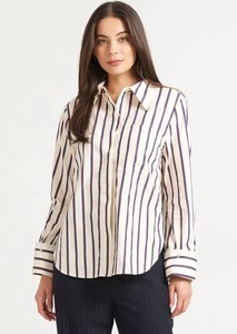 Tops: TUESDAY Reed Den Stripe Shirt OWhite