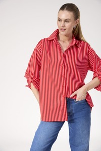 Tops: HAVEN Fairbanks Stripe Shirt Red