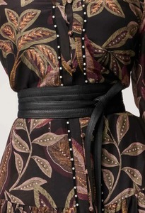 ONCE WAS Milton Leather Belt Black
