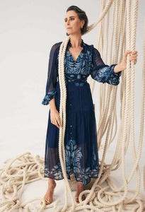ONCE WAS Sloane Midi Dress MoonlitB