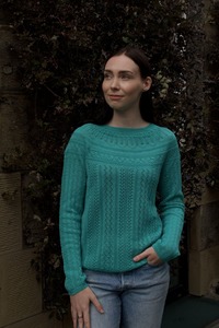 Knitwear: ERIBE Vaila Lace Sweater Emerald