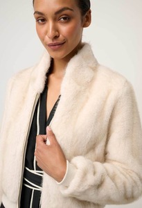Jackets: ONCE WAS Chrysta Fur Bomber Jacket Porcelain