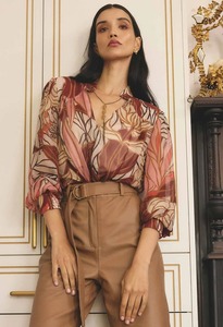 ONCE WAS Freya Sheer Blouse CBotanic
