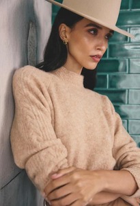 ONCE WAS Savanna Fluffy Sweater Almond
