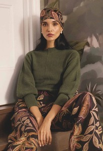 ONCE WAS Roselle Knit Top WMoss