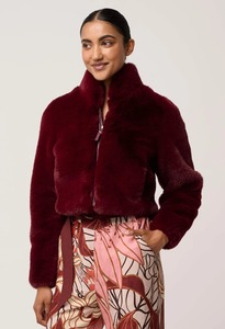 ONCE WAS Dawn FFur Jacket Bordeaux
