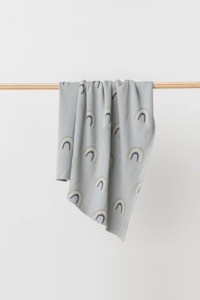 Blankets And Swaddles: Rainbows Organic Blanket - Sea