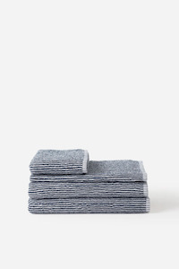 Bathroom: Stripe Cotton Navy/White - Face Cloth