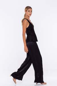 Fever Pant - Black Satin
