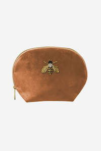 Home: Bee Velvet Cosmetic Bag - Sienna