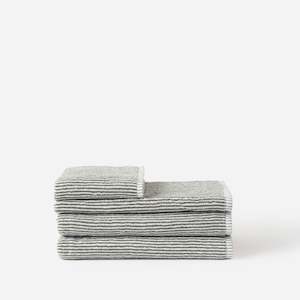 Stripe Organic Cotton Olive/White - Face Cloth