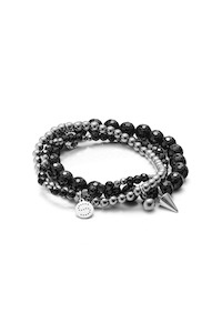 Charme Bracelet Trio - Black/Silver