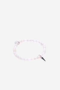 Silk Steel: Love Hate Bracelet - Rose Quartz/Silver