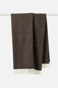 Throws And Blankets: Wool Throw - Cocoa