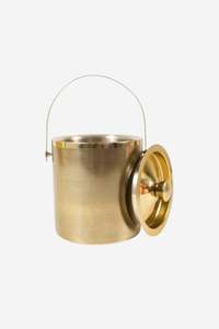 Glassware: Art Deco Ice Bucket with Lid - Gold