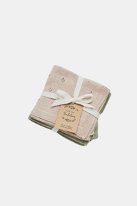 Organic Cotton Wash Cloth Set - Rose