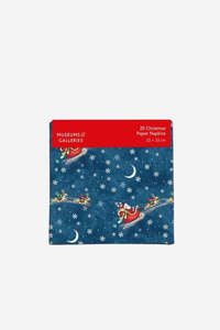 Table Linen Accessories: Santa Over The Rooftops - Christmas Paper Napkins