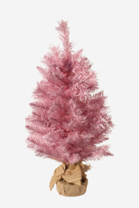 Pink Tabletop Tree w/ Burlap Base
