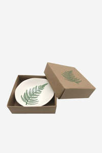 Kiwi Christmas: Green Fern Bowl - On White