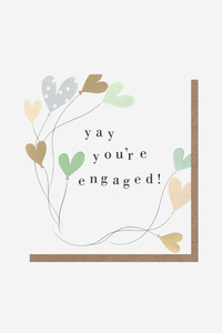 Yay You're Engaged Heart Balloon - Gift Card