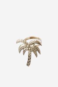 Dining: Palm Tree Brass Napkin Ring
