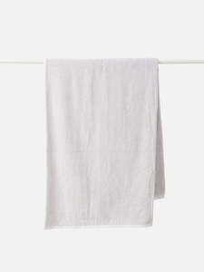 Bathroom: Stripe Cotton Grey/ White - Bath Towel