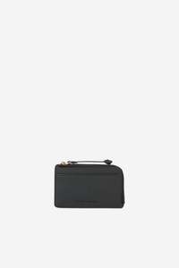 Leather Zip Cardholder - Black