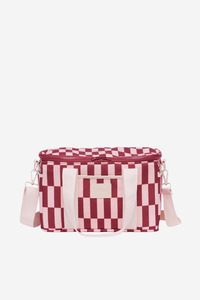 Midi Base Cooler - Burgundy/Peony Check