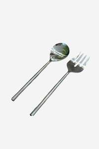 Round Hammered Handle Salad Servers