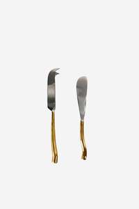 Gold Cheese Knives - Set of 2