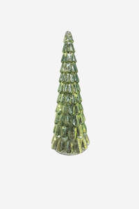 Frost Drop Glass Tree - Light Green