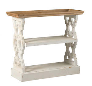 Hall Tables: Distressed Wood Console Table/ Shelf