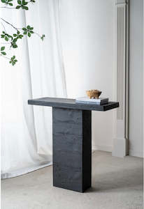 Hall Tables: Cement Console Table Black