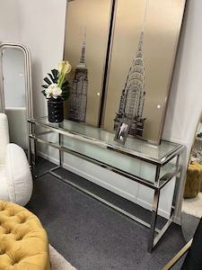 Janssen Hall Table Silver Stainless Steel