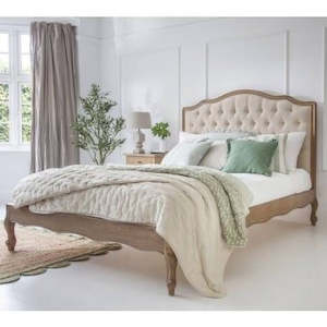 King French Villa OAK Bed Natural