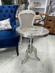 Aluminium Silver Side Table Large