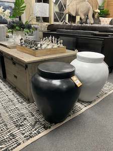 Side End Tables: Lombok Stella Black Table
