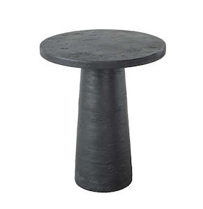Cement Round Side Table BLACK